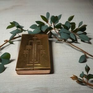 Gold Art Deco Compact Case
